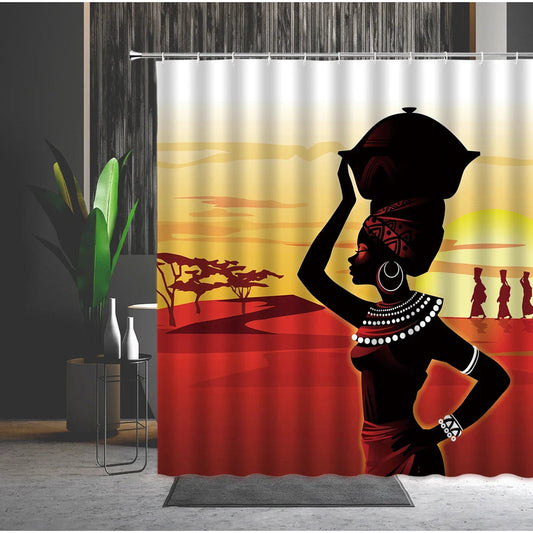 African Woman Shower Curtains 