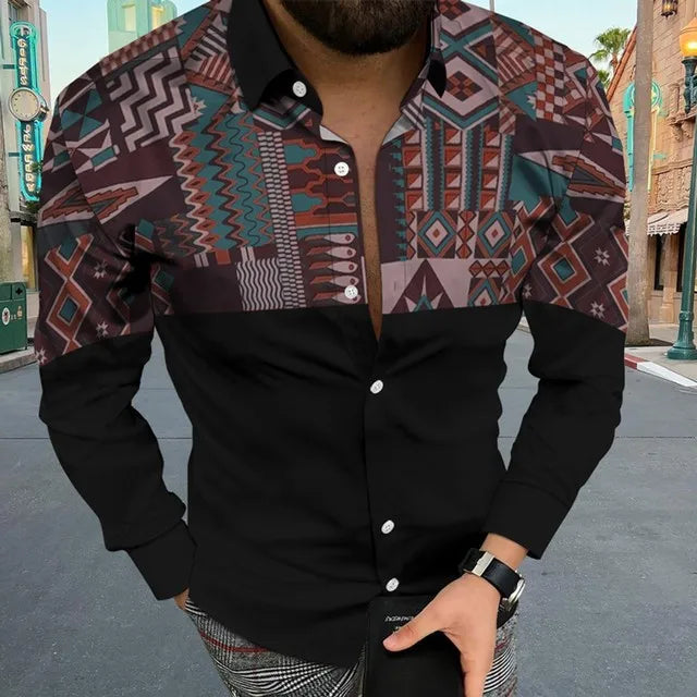 Aztec Shirt Long Sleeve Men