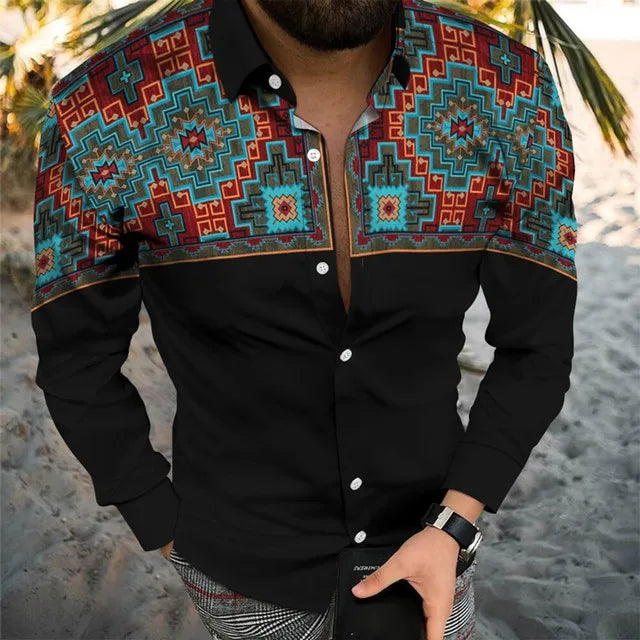 Aztec Shirt Long Sleeve Men