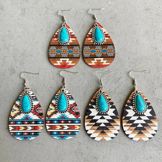 Aztec  Teardrop Earrings