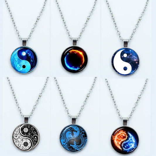 Colorful Yin Yang  Necklace 