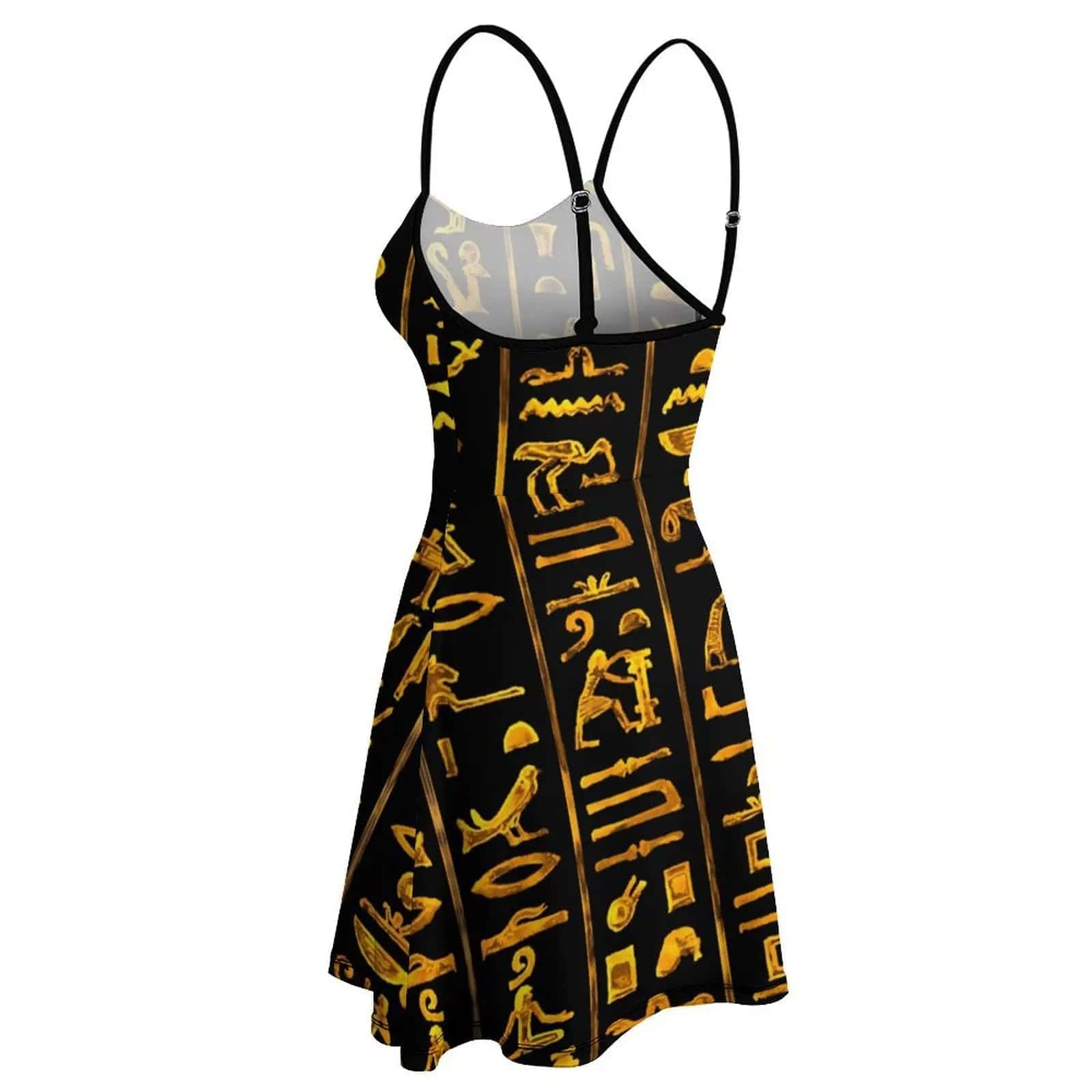 Dress Ancient Hieroglyphs (Gold on Black) 