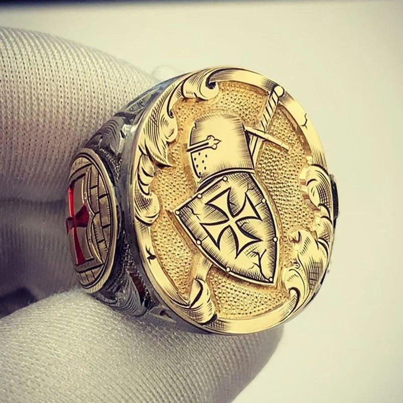 Engraving Knight Crusader Ring