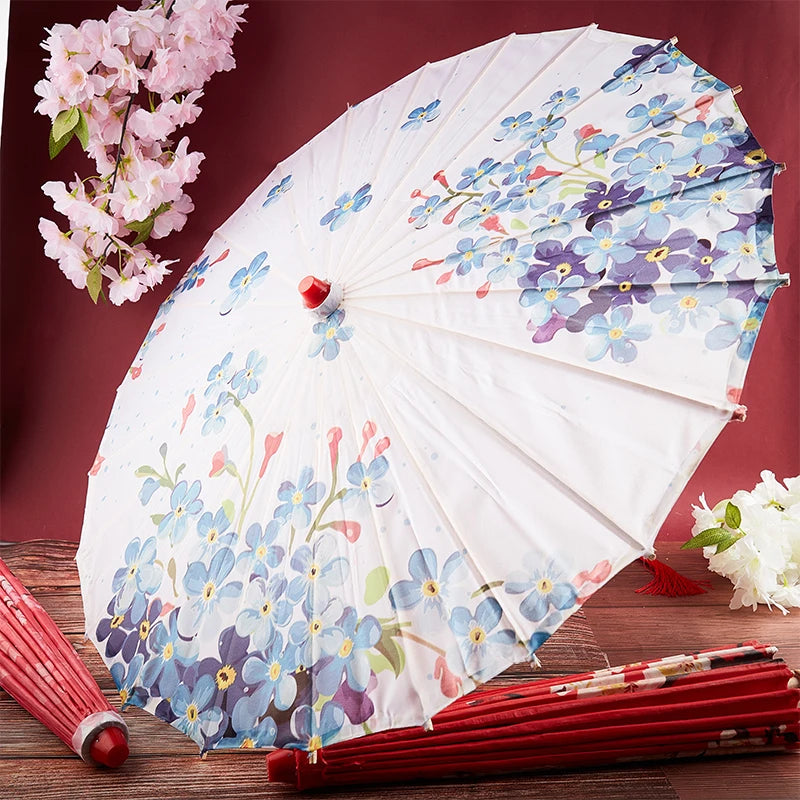 1pcS ilk Cloth Women Umbrella Japanese Cherry Blossoms Ancient Dance Umbrella Decorative Umbrella Chinese Oil Paper Umbrella