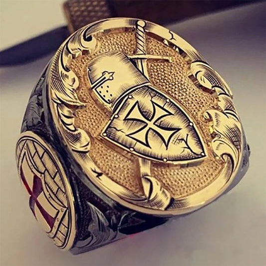 Engraving Knight Crusader Ring