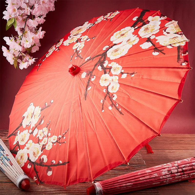 1pcS ilk Cloth Women Umbrella Japanese Cherry Blossoms Ancient Dance Umbrella Decorative Umbrella Chinese Oil Paper Umbrella