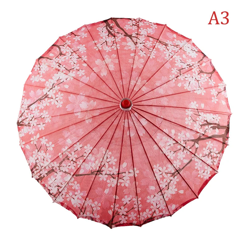 1pcS ilk Cloth Women Umbrella Japanese Cherry Blossoms Ancient Dance Umbrella Decorative Umbrella Chinese Oil Paper Umbrella