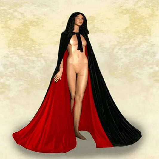 Hooded Cloak Long Velvet