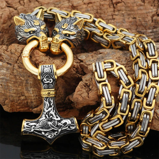 Necklace Viking Wolf Head