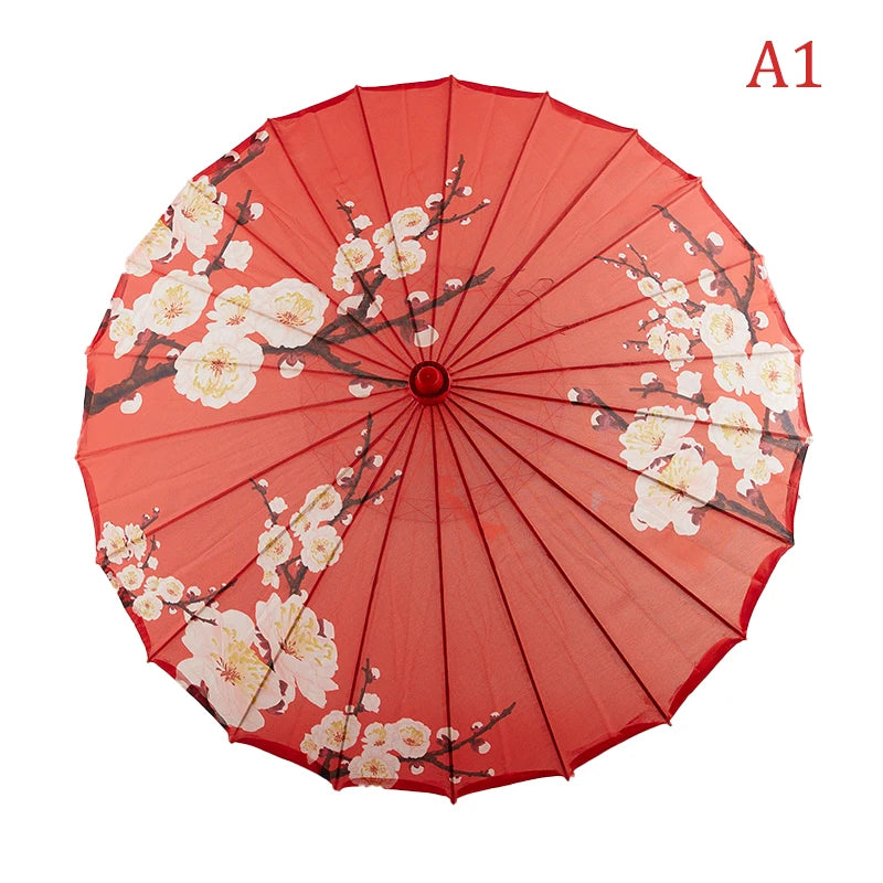 1pcS ilk Cloth Women Umbrella Japanese Cherry Blossoms Ancient Dance Umbrella Decorative Umbrella Chinese Oil Paper Umbrella