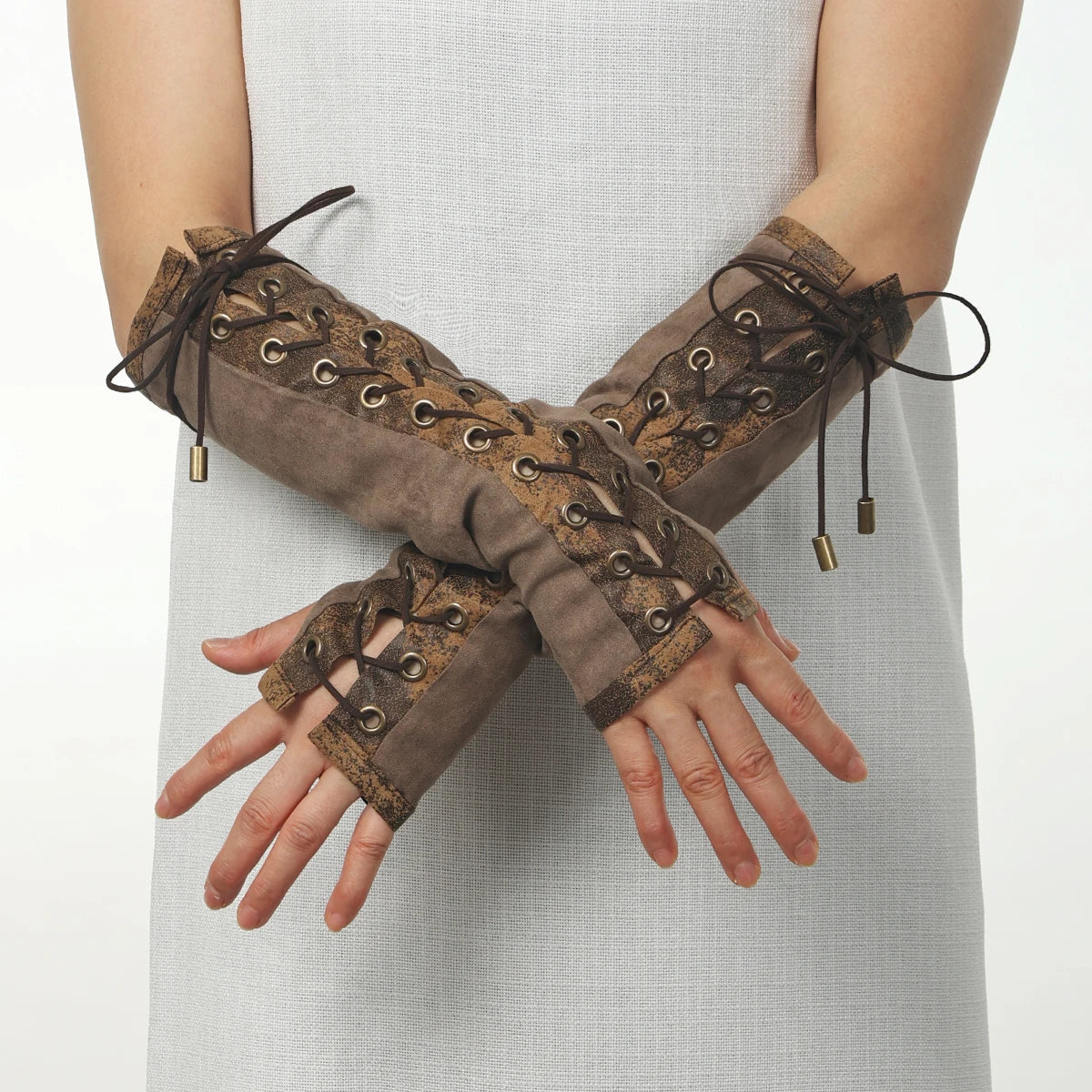 Lace Up Fingerless Gloves 