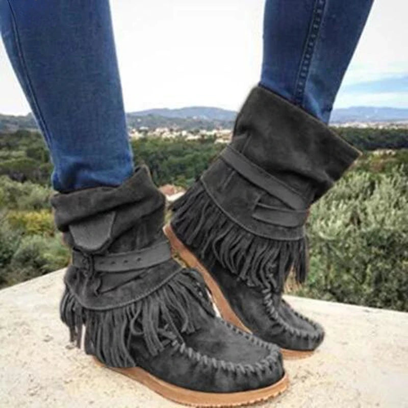 Fringe Boots Vintage Women