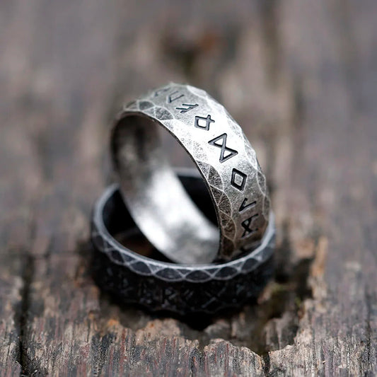 Runic Steel Ring Viking