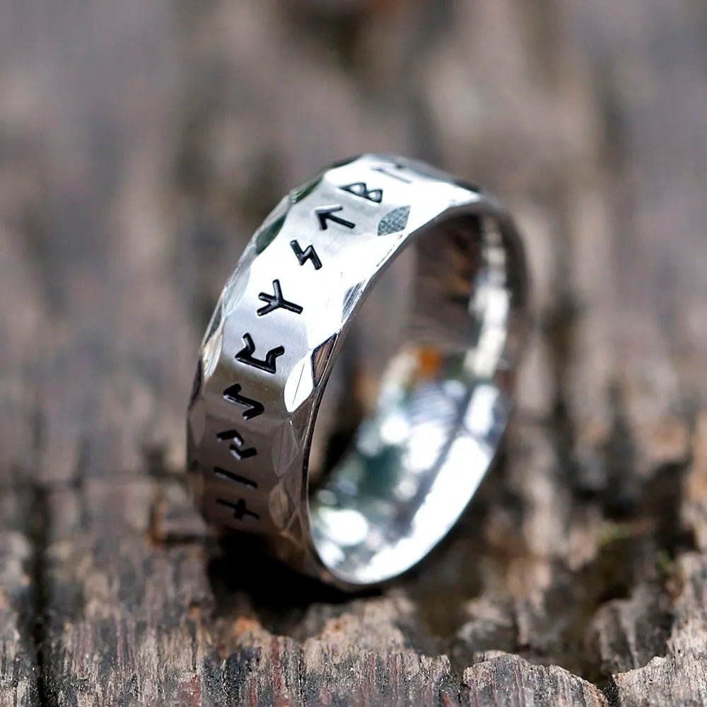 Runic Steel Ring Viking 