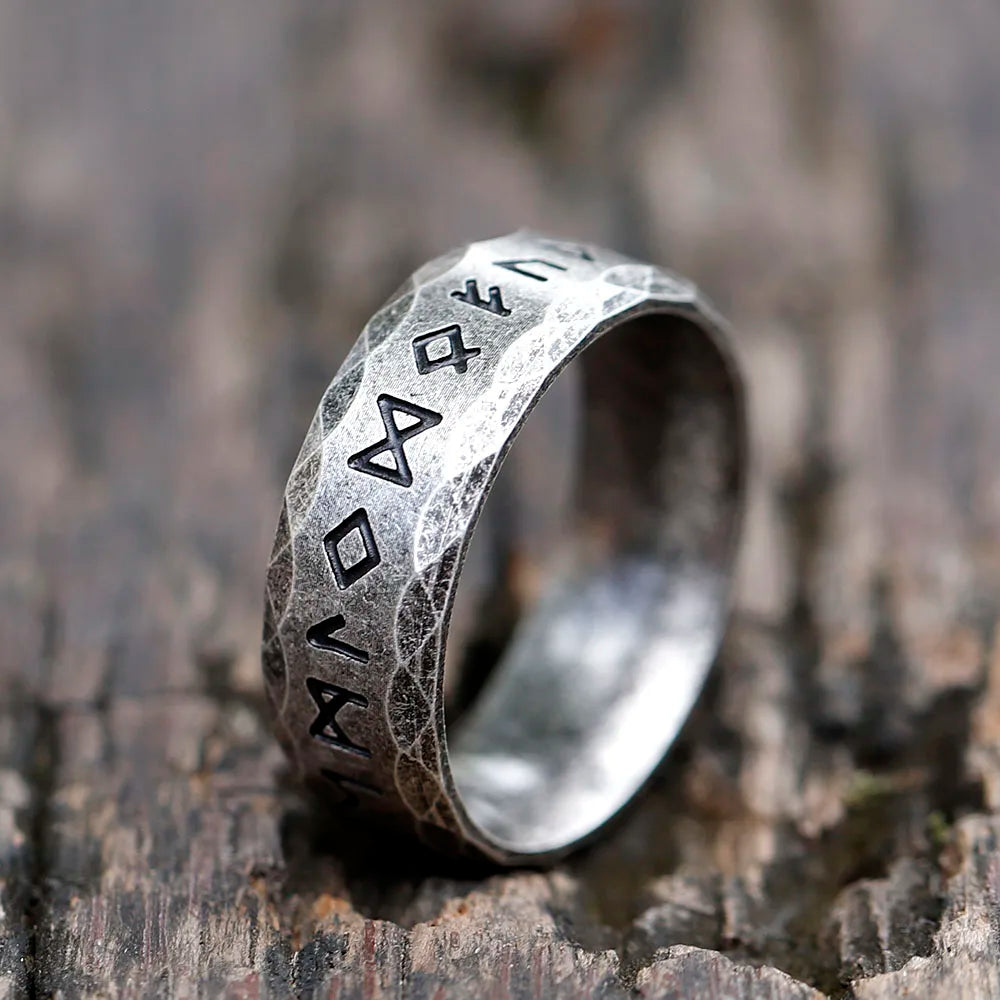 Runic Steel Ring Viking 