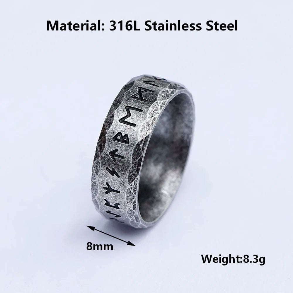 Runic Steel Ring Viking 