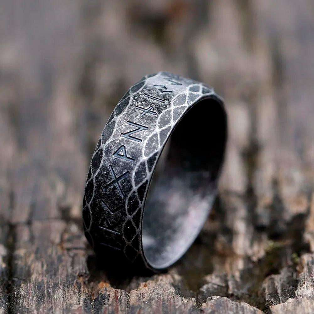 Runic Steel Ring Viking 