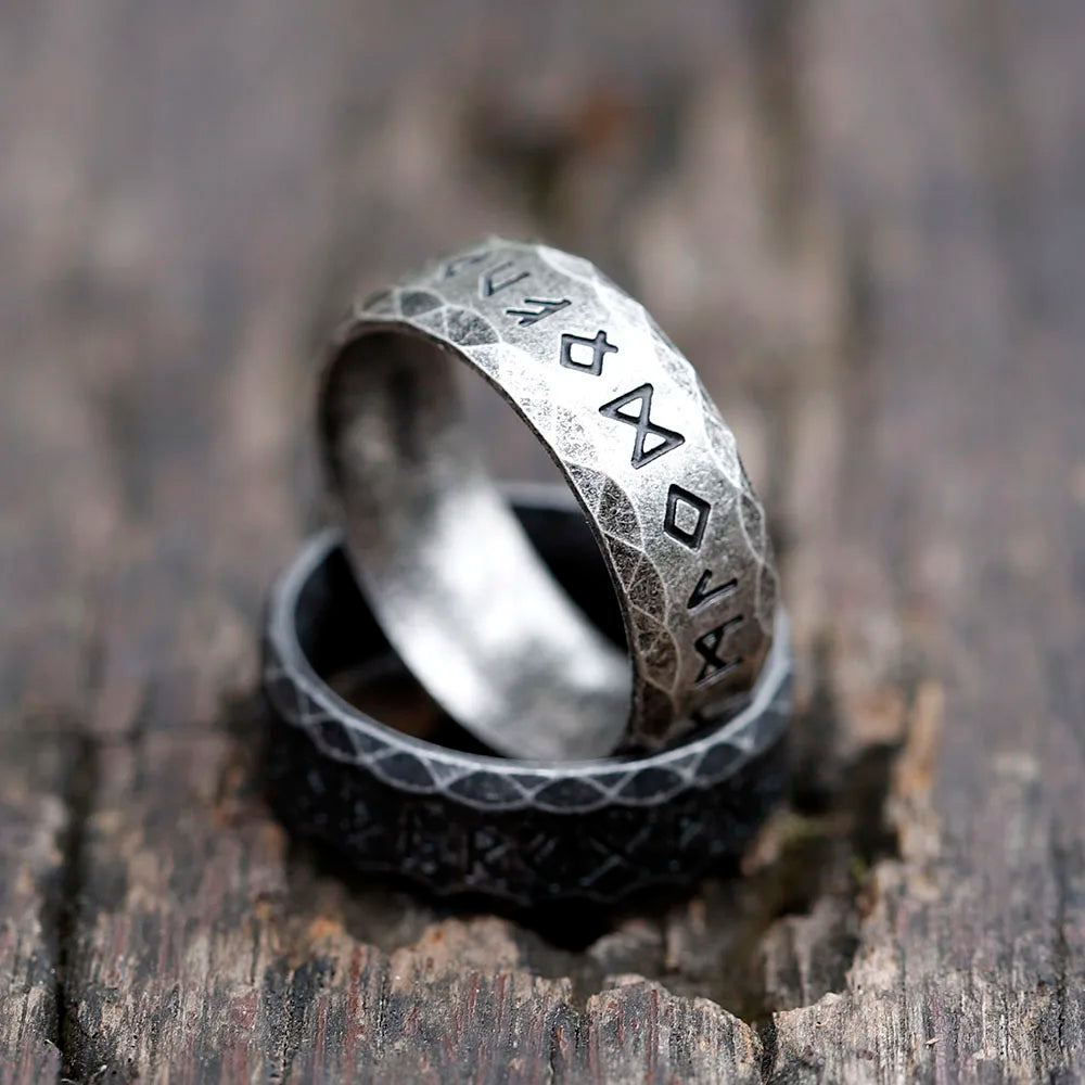 Runic Steel Ring Viking 