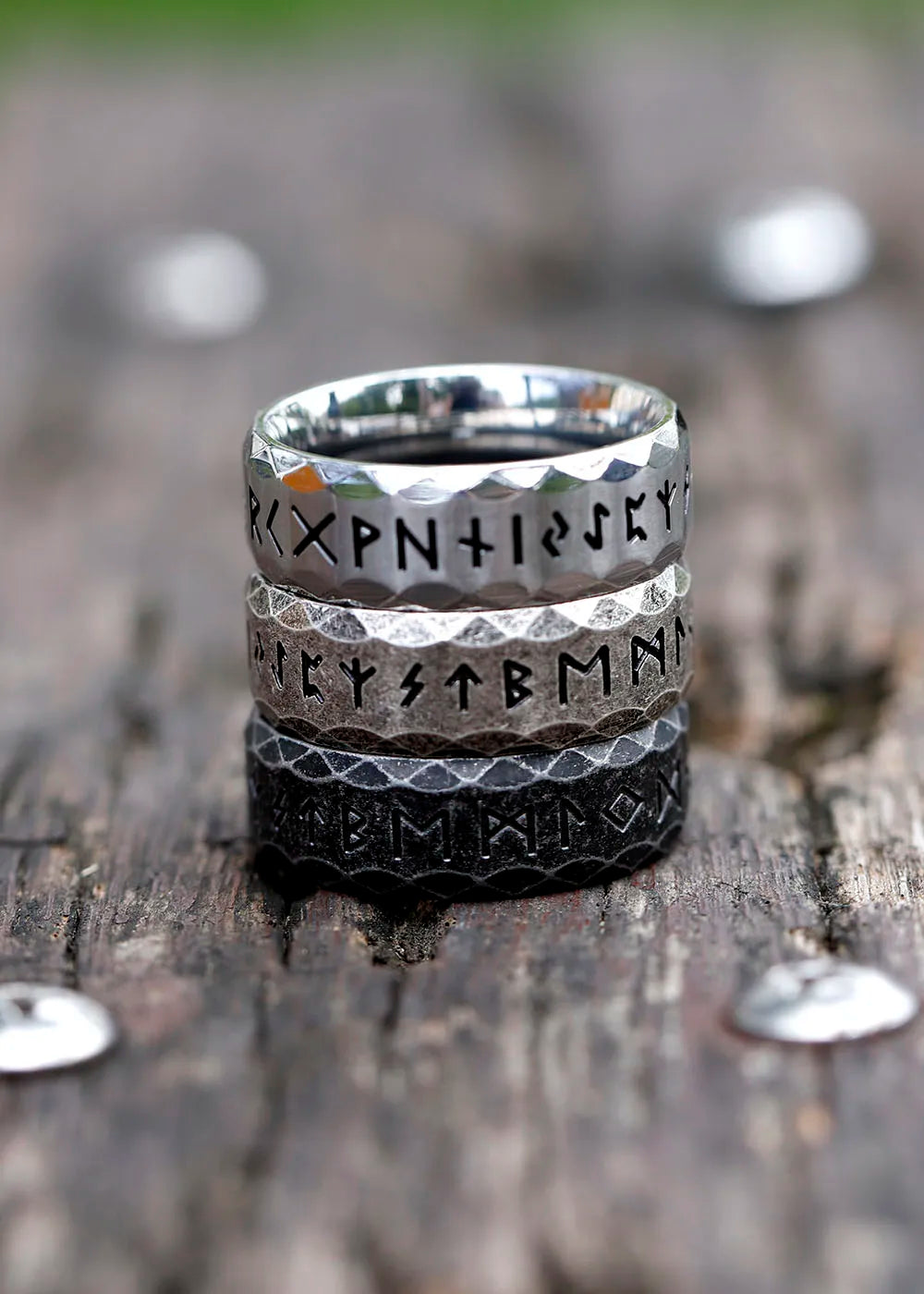 Runic Steel Ring Viking 