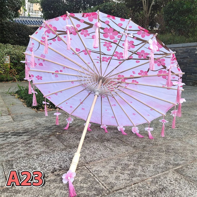 1pcS ilk Cloth Women Umbrella Japanese Cherry Blossoms Ancient Dance Umbrella Decorative Umbrella Chinese Oil Paper Umbrella