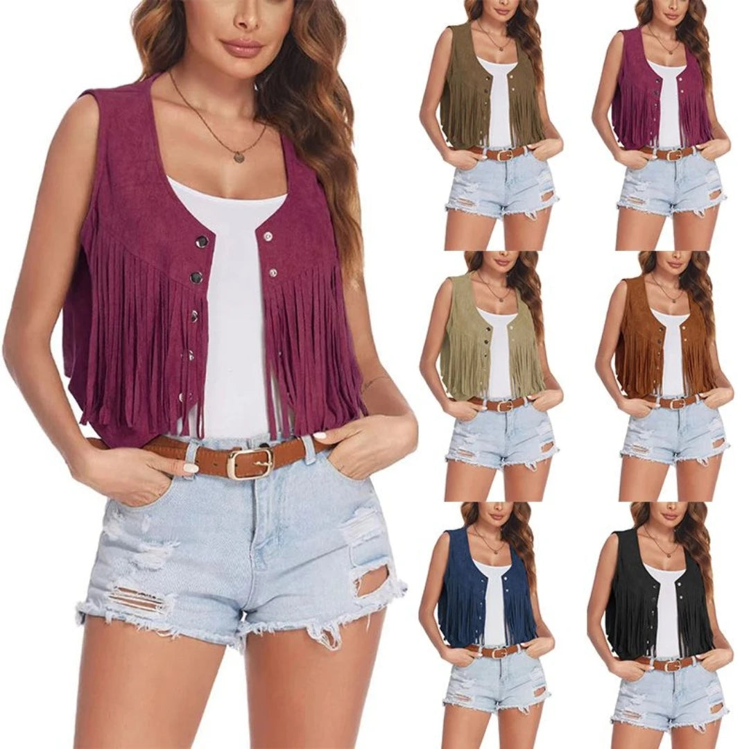 Fringe Western Sleeveless Jacket