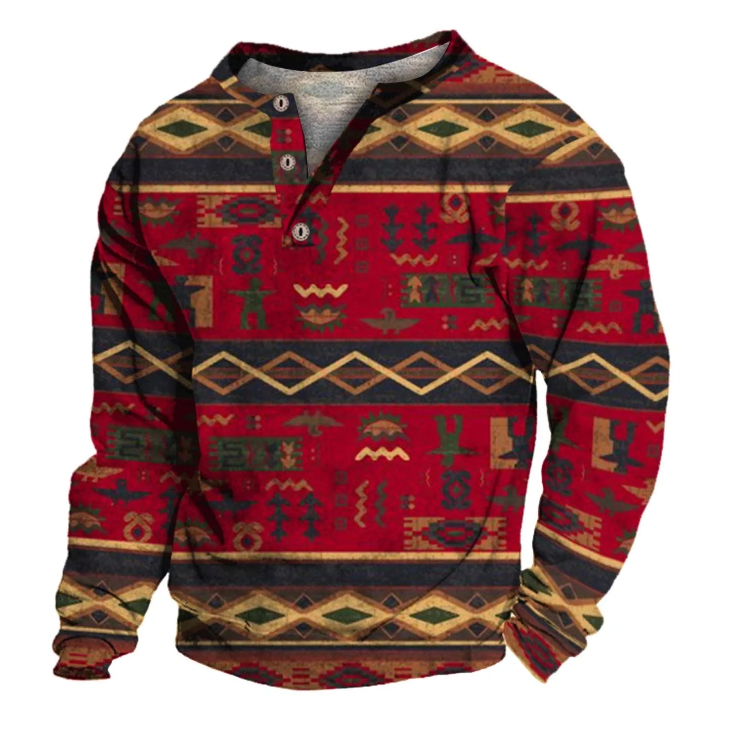 Aztec Long Sleeve Shirt Men