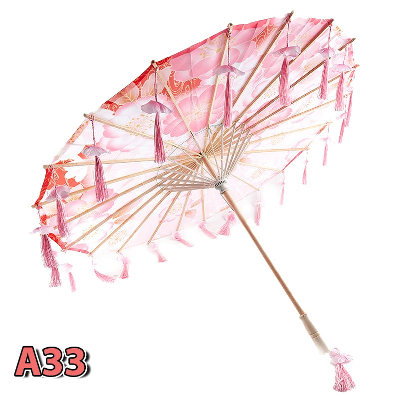 1pcS ilk Cloth Women Umbrella Japanese Cherry Blossoms Ancient Dance Umbrella Decorative Umbrella Chinese Oil Paper Umbrella