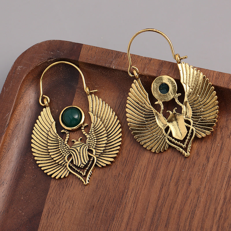 Sacred Wings Scarab  Earrings