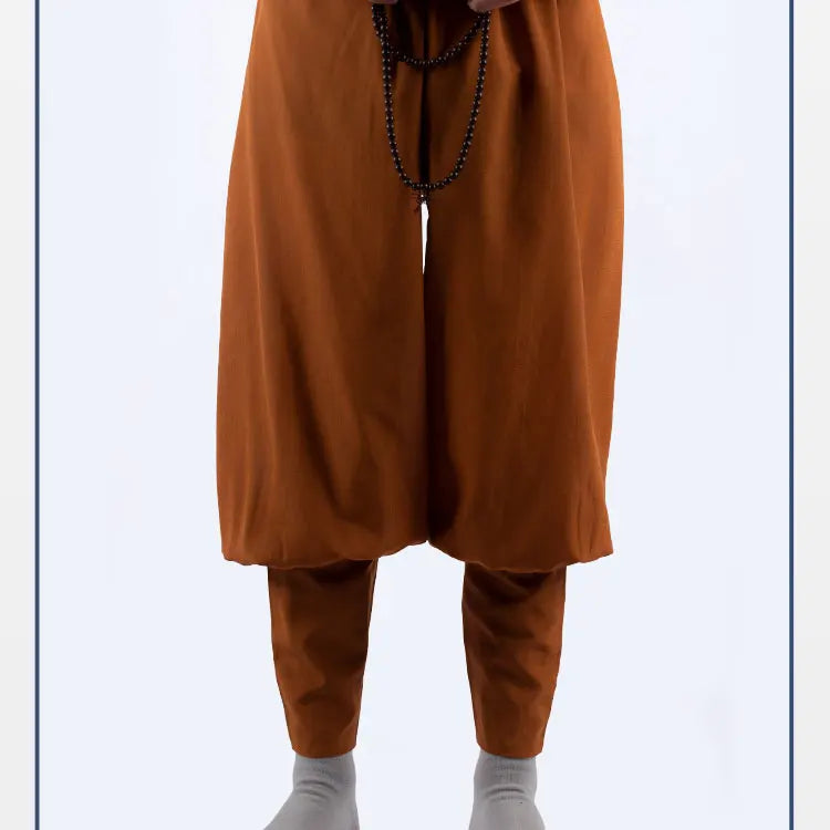 2023 Summer Cotton Cambric Monk Pants Buddhist Zen Lay Trousers Traditional Chinese Bottoms Buddha Shaolin Monk Kung Fu Pants