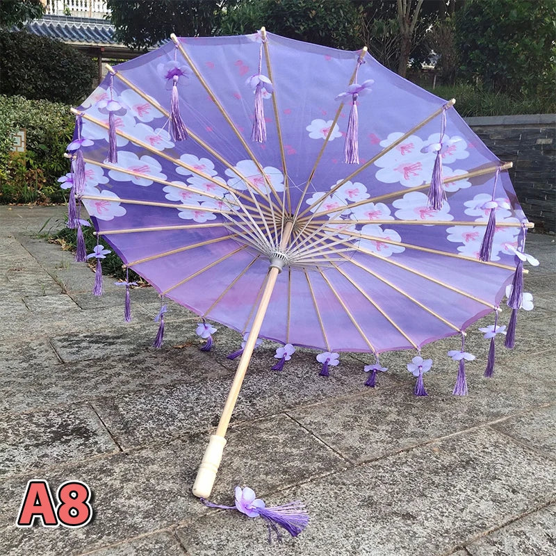 1pcS ilk Cloth Women Umbrella Japanese Cherry Blossoms Ancient Dance Umbrella Decorative Umbrella Chinese Oil Paper Umbrella