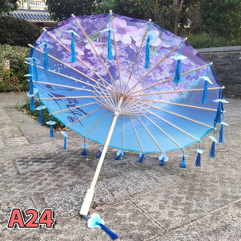 1pcS ilk Cloth Women Umbrella Japanese Cherry Blossoms Ancient Dance Umbrella Decorative Umbrella Chinese Oil Paper Umbrella