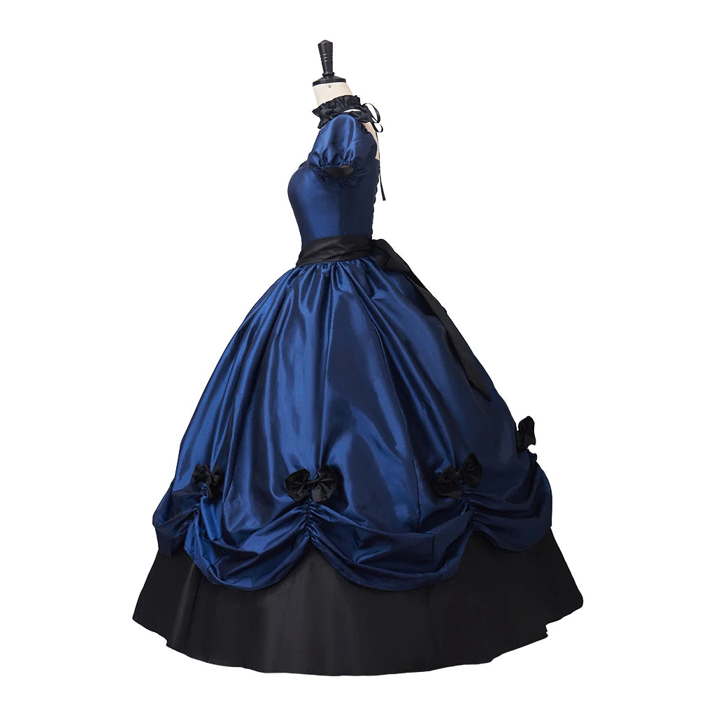 Victorian Rococo Blue Dress