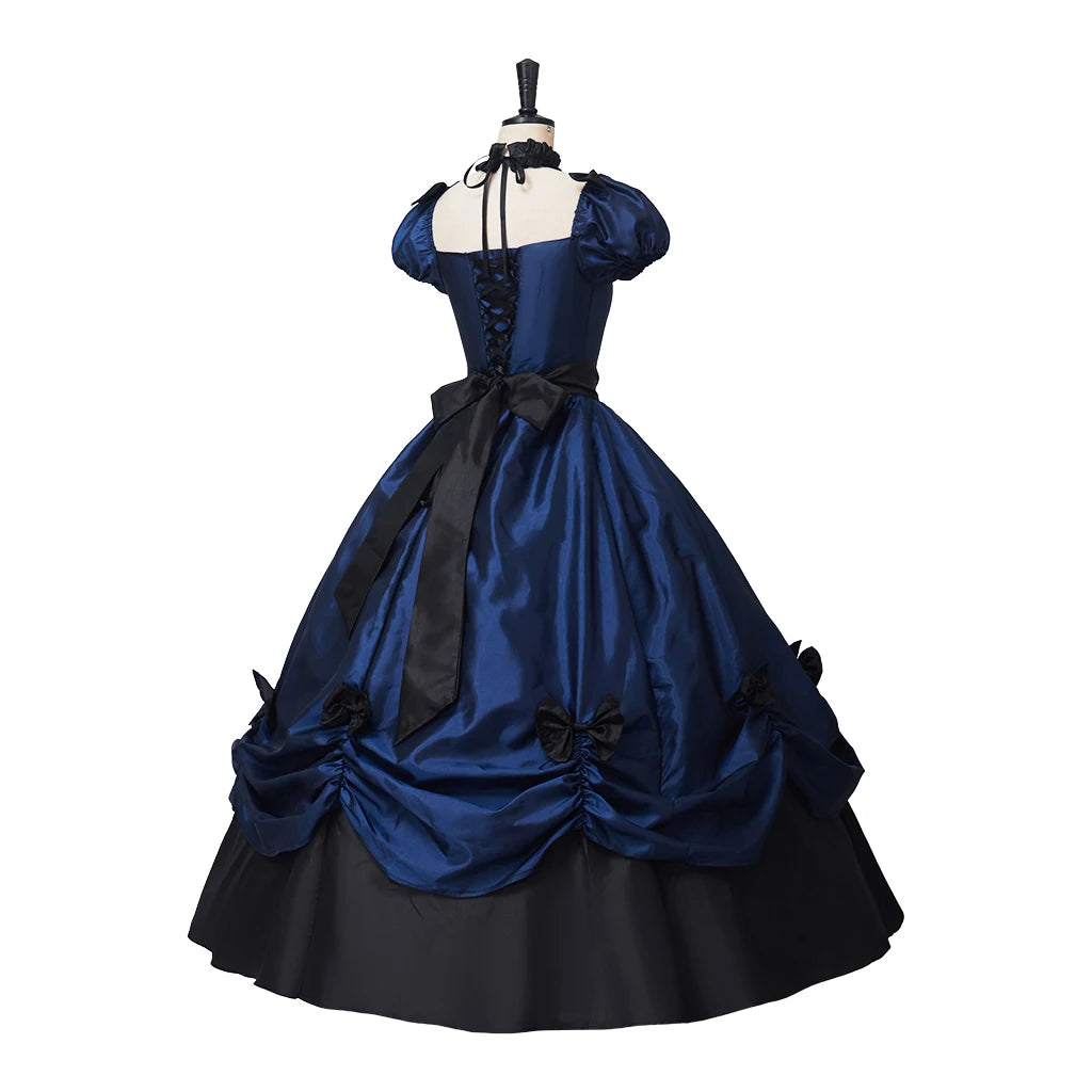 Victorian Rococo Blue Dress