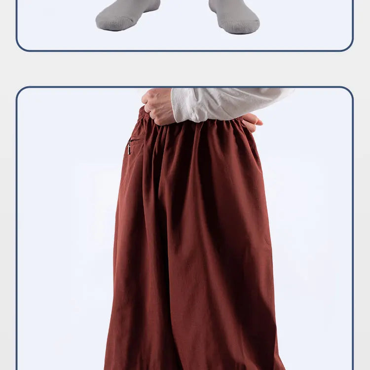 2023 Summer Cotton Cambric Monk Pants Buddhist Zen Lay Trousers Traditional Chinese Bottoms Buddha Shaolin Monk Kung Fu Pants