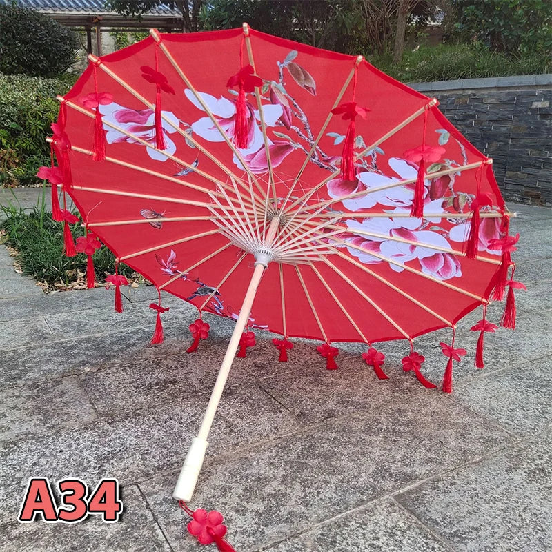 1pcS ilk Cloth Women Umbrella Japanese Cherry Blossoms Ancient Dance Umbrella Decorative Umbrella Chinese Oil Paper Umbrella