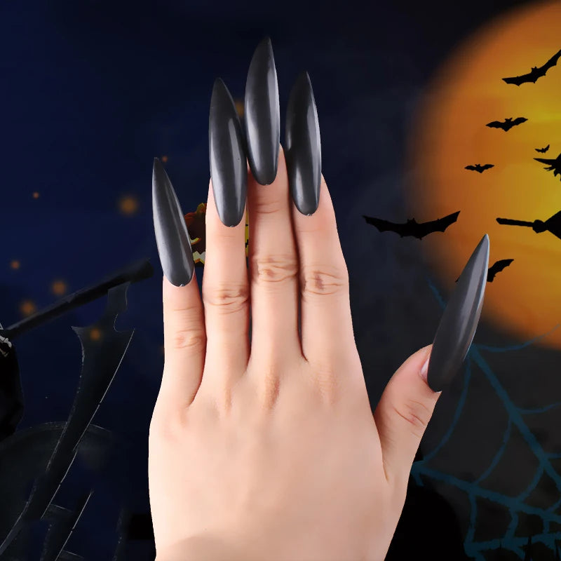 10Pcs/Set Halloween Vampire Witch Fake Nail Party DIY Decorations Event Party Claw Props Masquerade Cosplay Adult Boys Girls Toy