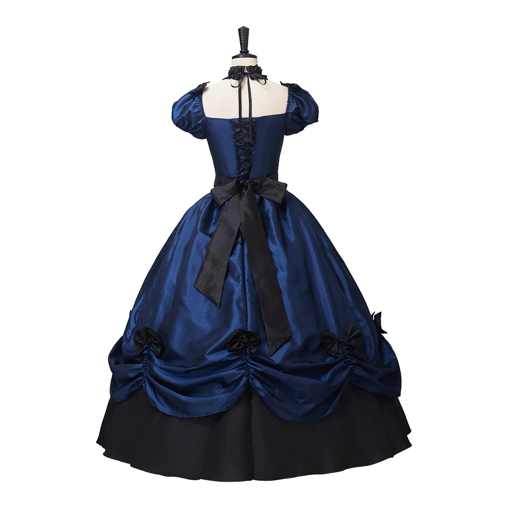 Victorian Rococo Blue Dress