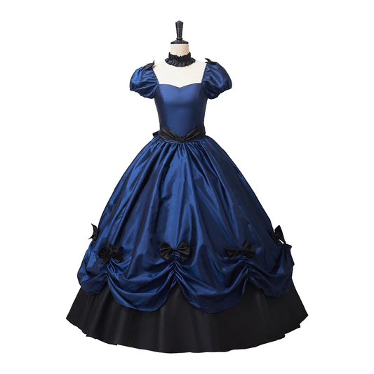 Victorian Rococo Blue Dress