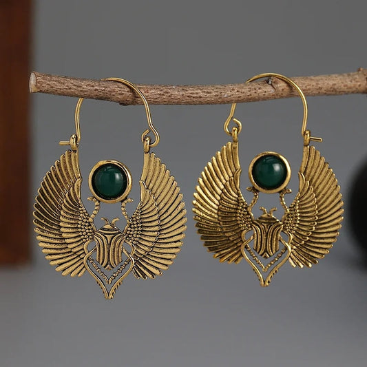 Sacred Wings Scarab  Earrings