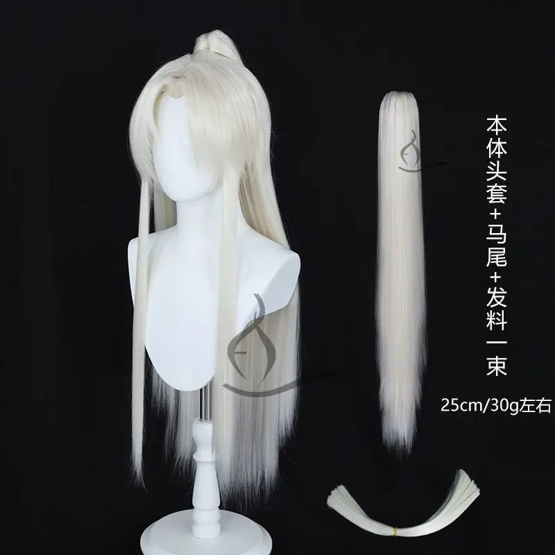 【 A 1 】 Chinese Hanfu Tiger Mouth Clip Youth Men's Cosplay Ancient Style Guy Beauty Sharp Center Split Cos Wig