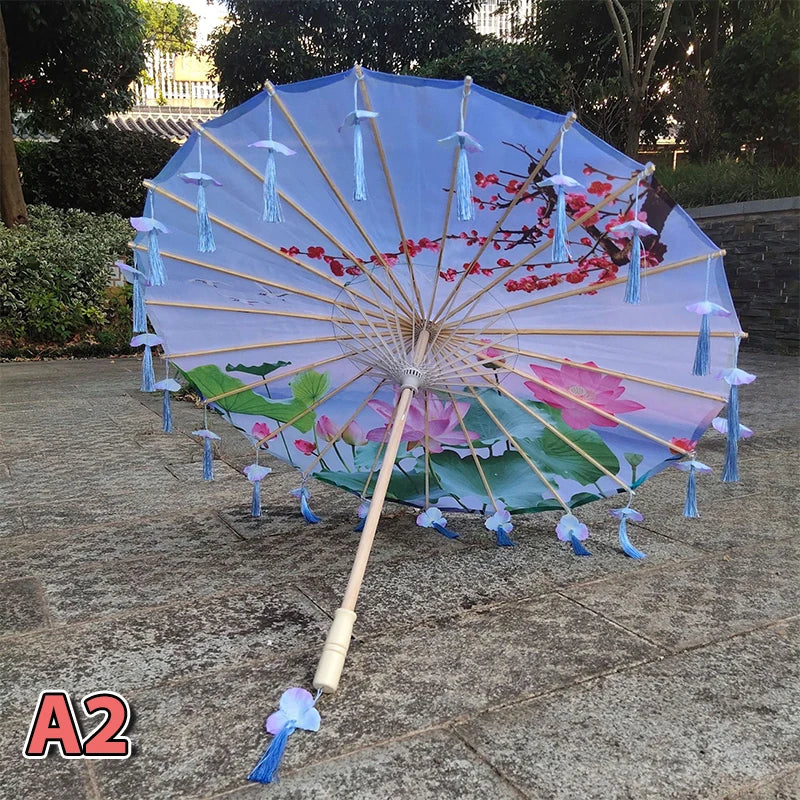 1pcS ilk Cloth Women Umbrella Japanese Cherry Blossoms Ancient Dance Umbrella Decorative Umbrella Chinese Oil Paper Umbrella