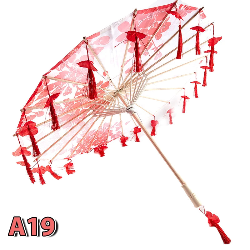 1pcS ilk Cloth Women Umbrella Japanese Cherry Blossoms Ancient Dance Umbrella Decorative Umbrella Chinese Oil Paper Umbrella