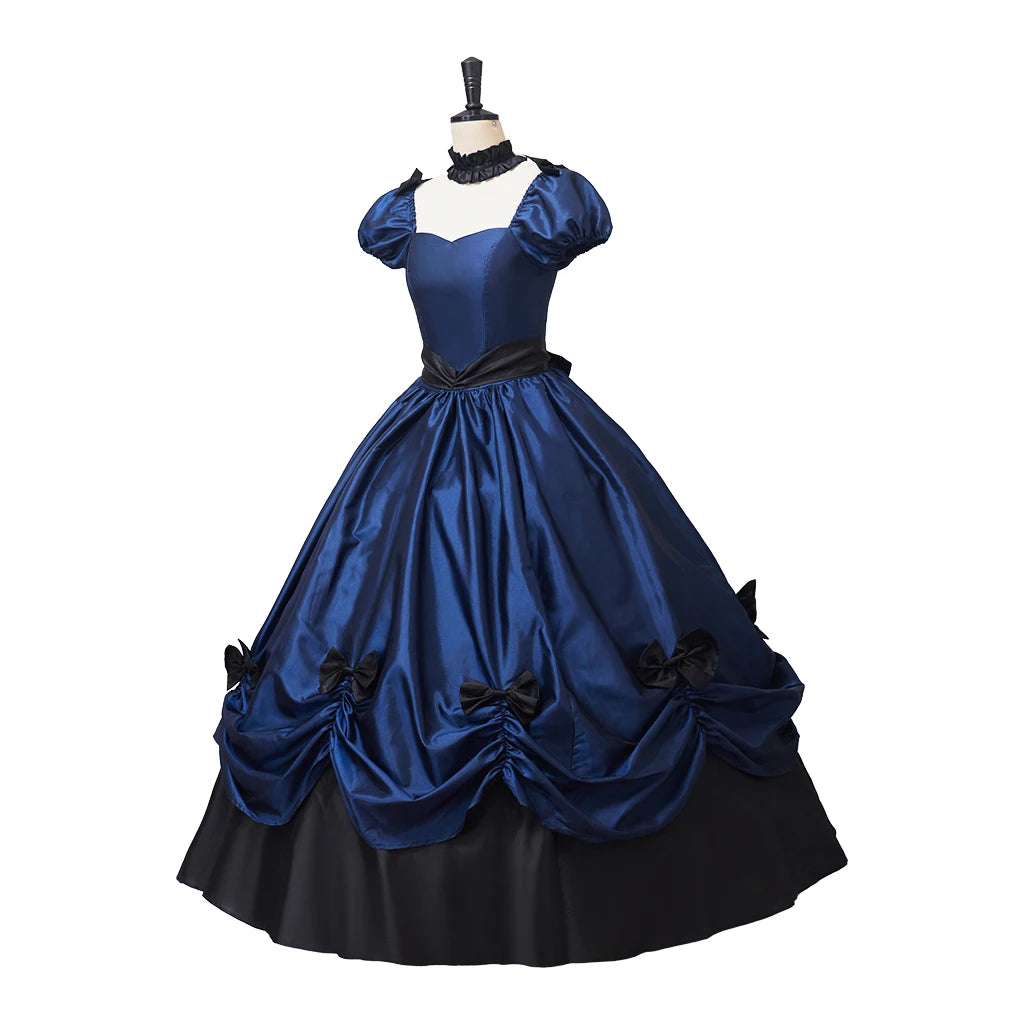 Victorian Rococo Blue Dress