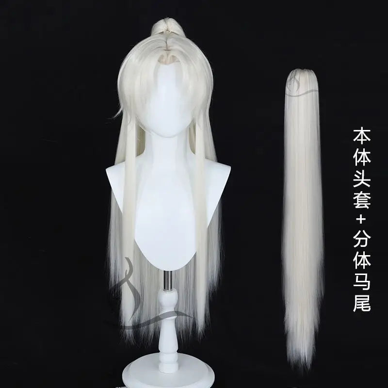 【 A 1 】 Chinese Hanfu Tiger Mouth Clip Youth Men's Cosplay Ancient Style Guy Beauty Sharp Center Split Cos Wig