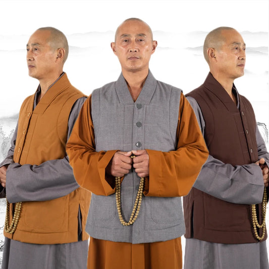 Winter Vest for Buddhist Robe Shaolin Kung Fu Uniform Meditation Suit Wushu Martial Arts Clothes for Men and Women