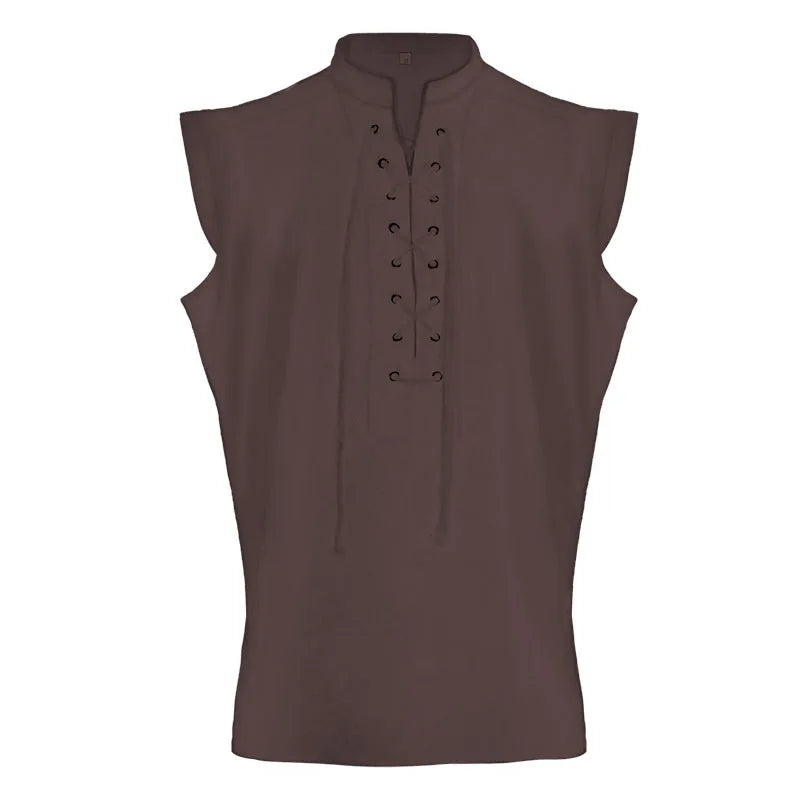 Sleeveless Lace Up Medieval Shirt