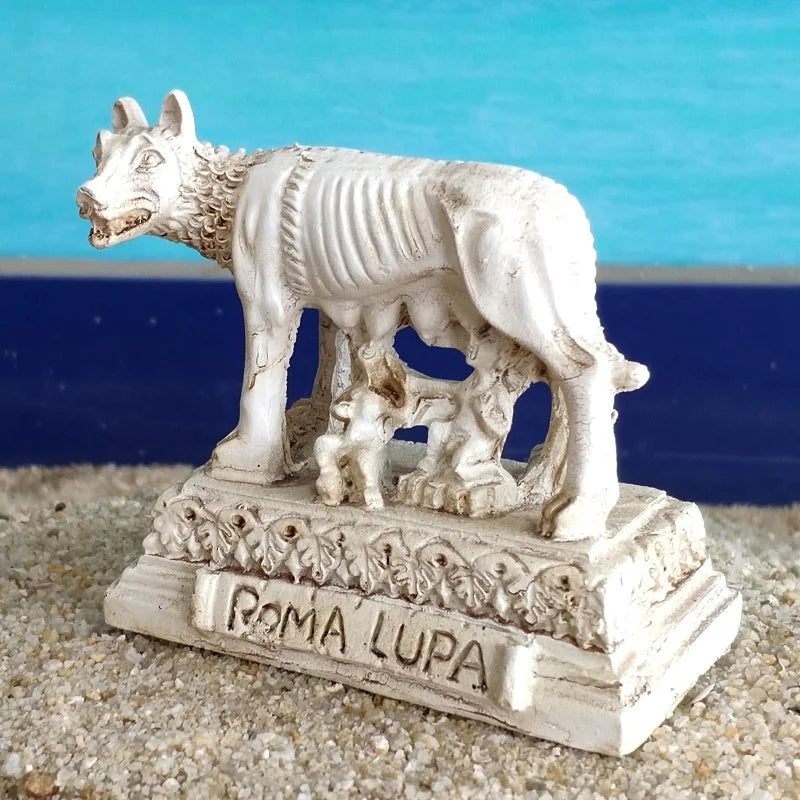 Small Myth Rome Wolf Statue