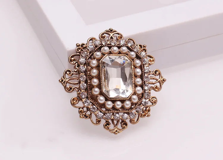 Square Brooch Rhinestone 