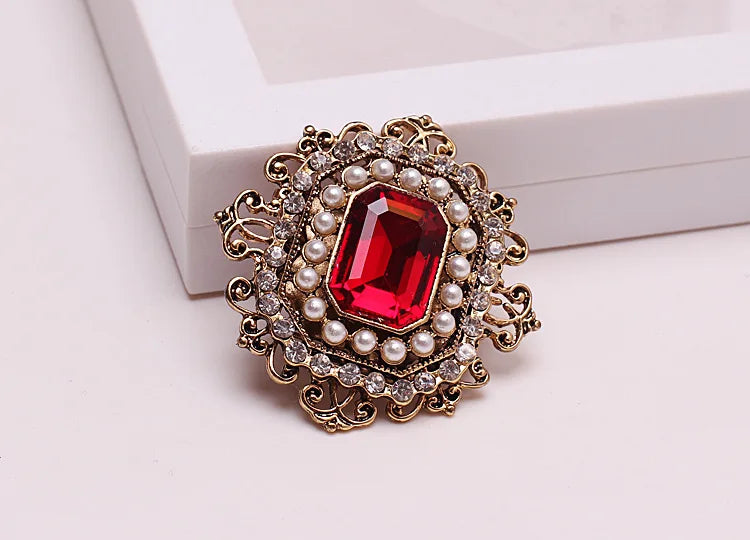 Square Brooch Rhinestone 