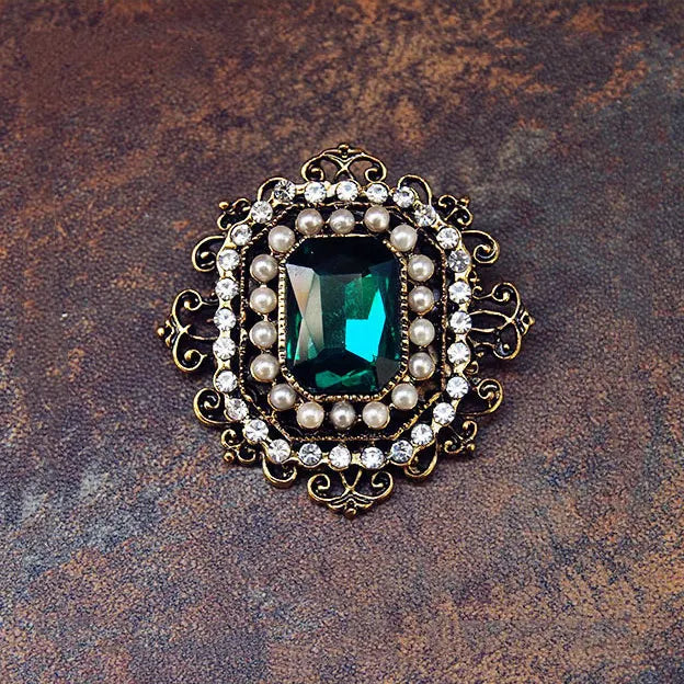 Square Brooch Rhinestone 